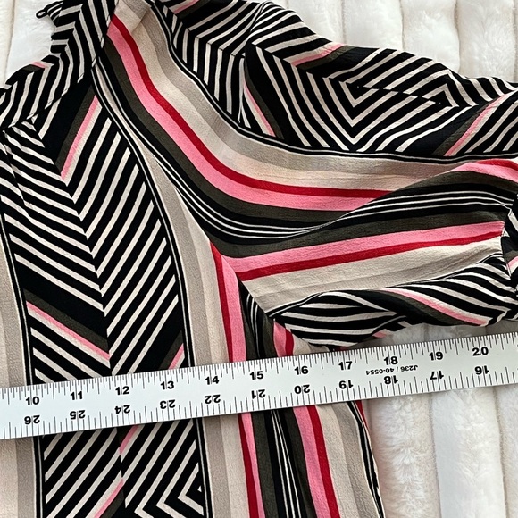 ANTHROPOLOGIE McKenzie Mock Neck Tunic Dress Striped Puff Sleeve X-Small - Picture 14 of 16